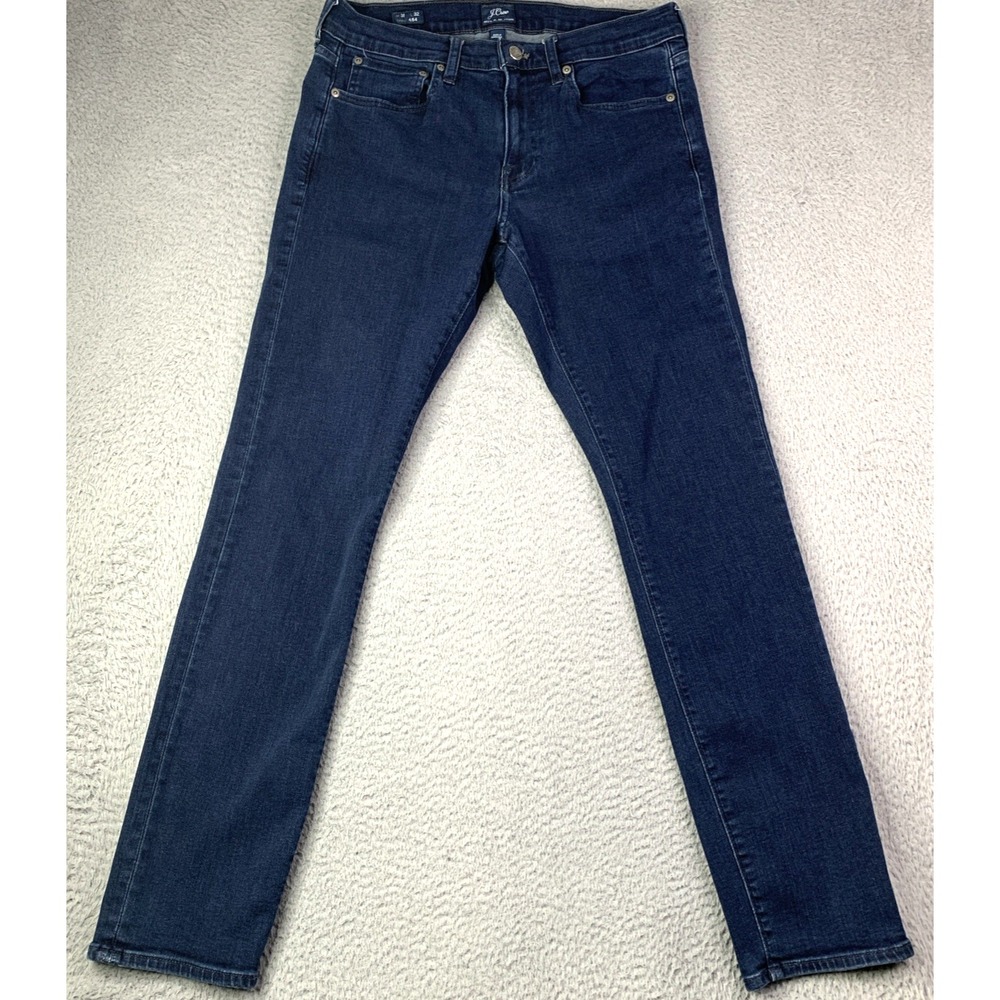 J Crew Jeans Mens Size 31X32 Denim Style 484 Stretch Cotton Blend Dark Wash